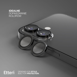 Etteri Camera Lens Protector szkło na aparat do iPhone 16 / 16 Plus czarny
