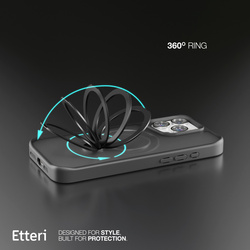 Etui Etteri Matt Mag Ring do iPhone 15 Pro Max 6,7" czarne