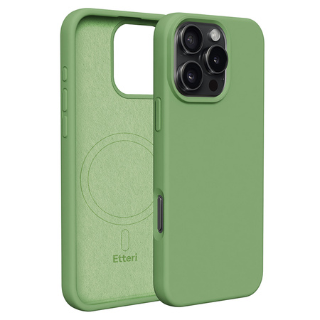Etui Etteri Silicone Mag do iPhone 16 Pro 6,3" jasnozielone