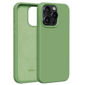 Etui Etteri Silicone Mag do iPhone 15 Pro Max 6,7" jasnozielone