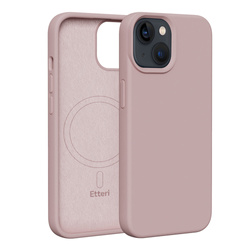 Etui Etteri Silicone Mag do iPhone 13 6,1" jasnoróżowe