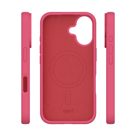 Etui Etteri Silicone Mag do iPhone 16 6,1" malinowe