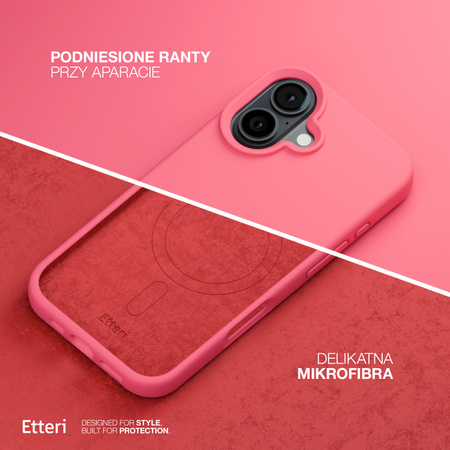 Etui Etteri Silicone Mag do iPhone 16 Plus 6,7" malinowe