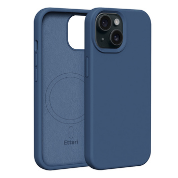Etui Etteri Silicone Mag do iPhone 15 6,1" ciemnoniebieskie