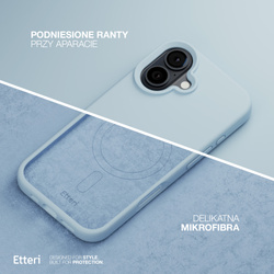 Etui Etteri Silicone Mag do iPhone 16 6,1" jasnoniebieskie