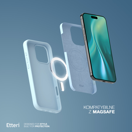 Etui Etteri Silicone Mag do iPhone 12 / 12 Pro 6,1" jasnoniebieskie