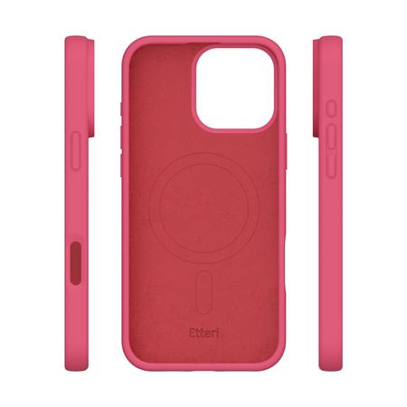 Etui Etteri Silicone Mag do iPhone 15 6,1" malinowe