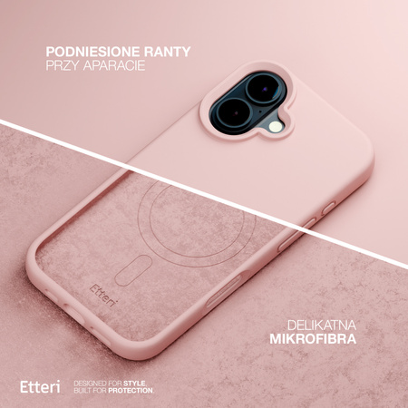 Etui Etteri Silicone Mag do iPhone 16 Plus 6,7" jasnoróżowe
