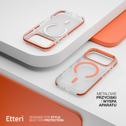 Etui Etteri Icy Mag do iPhone 17 Pro pomarańczowe