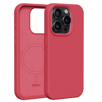 Etui Etteri Silicone Mag do iPhone 15 Pro 6,1" malinowe