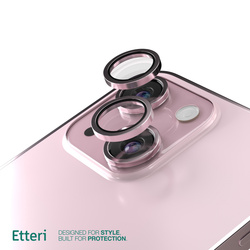 Etteri Camera Lens Protector szkło na aparat do iPhone 15 / 15 Plus różowy
