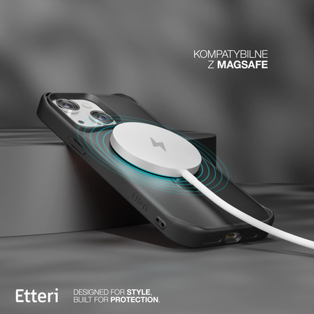 Etui Etteri Matt Mag Ring do iPhone 15 6,1" czarne