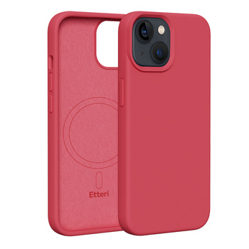 Etui Etteri Silicone Mag do iPhone 14 6,1" malinowe
