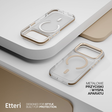 Etui Etteri Icy Mag do iPhone 17 Pro Max złote