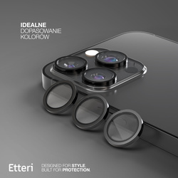 Etteri Camera Lens Protector szkło na aparat do iPhone 15 Pro / 15 Pro Max czarny