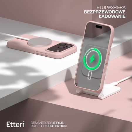 Etui Etteri Silicone Mag case do iPhone 17 Pro jasnoróżowe