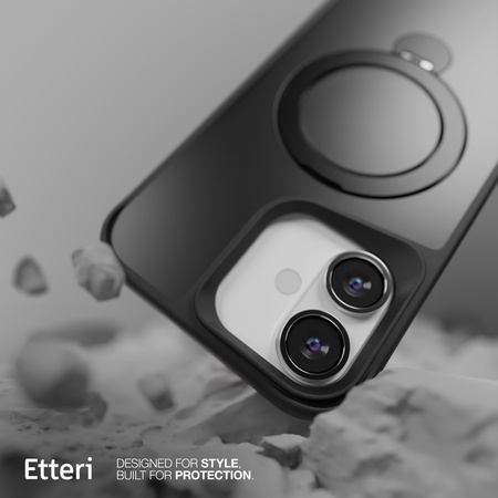 Etui Etteri Matt Mag Ring do iPhone 16 6,1" czarne