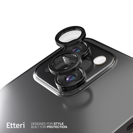 Etteri Camera Lens Protector szkło na aparat do iPhone 15 / 15 Plus czarny