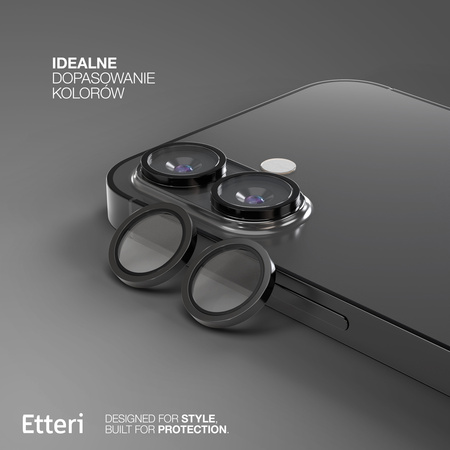 Etteri Camera Lens Protector szkło na aparat do iPhone 16 / 16 Plus czarny