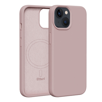 Etui Etteri Silicone Mag do iPhone 13 6,1" jasnoróżowe