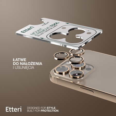 Etteri Camera Lens Protector szkło na aparat do iPhone 16 Pro / 16 Pro Max złoty