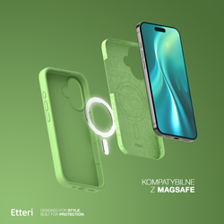 Etui Etteri Silicone Mag do iPhone 16 6,1" jasnozielone