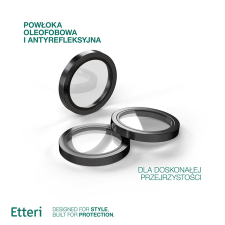 Etteri Camera Lens Protector szkło na aparat do iPhone 16 Pro / 16 Pro Max czarny