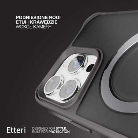 Etui Etteri Matt Mag Ring do iPhone 16 Pro 6,3" szare