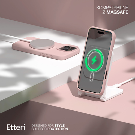 Etui Etteri Silicone Mag do iPhone 13 6,1" jasnoróżowe