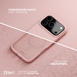 Etui Etteri Silicone Mag case do iPhone 17 Pro jasnoróżowe