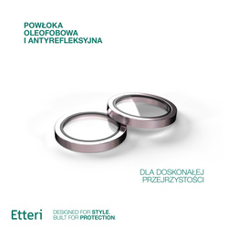 Etteri Camera Lens Protector szkło na aparat do iPhone 15 / 15 Plus różowy