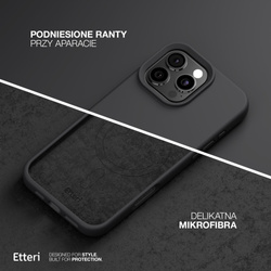 Etui Etteri Silicone Mag do iPhone 16 Pro 6,3" czarne