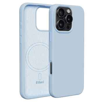 Etui Etteri Silicone Mag do iPhone 16 Pro 6,3" jasnoniebieskie