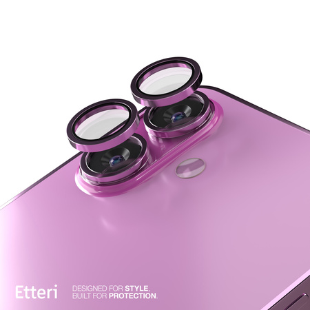 Etteri Camera Lens Protector szkło na aparat do iPhone 16 / 16 Plus różowy