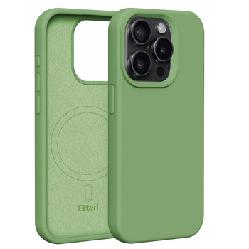 Etui Etteri Silicone Mag do iPhone 15 Pro 6,1" jasnozielone