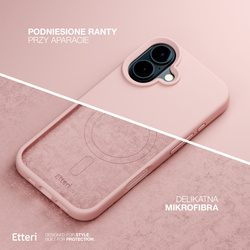 Etui Etteri Silicone Mag case do iPhone 17 jasnoróżowe