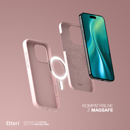 Etui Etteri Silicone Mag do iPhone 12 / 12 Pro 6,1" jasnoróżowe