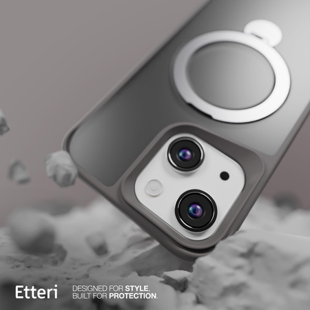 Etui Etteri Matt Mag Ring do iPhone 15 6,1" szare