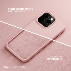 Etui Etteri Silicone Mag do iPhone 15 Pro 6,1" jasnoróżowe