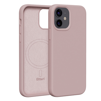 Etui Etteri Silicone Mag do iPhone 12 / 12 Pro 6,1" jasnoróżowe