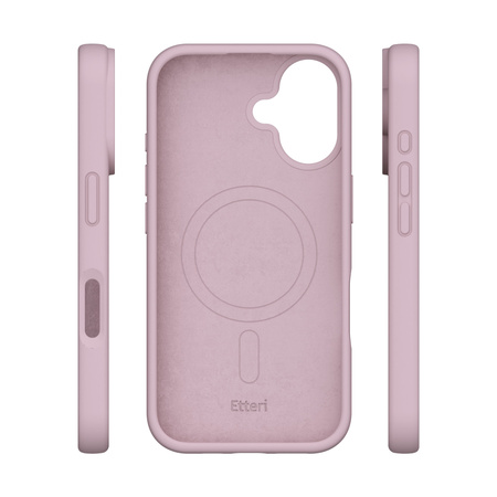 Etui Etteri Silicone Mag do iPhone 16 6,1" jasnoróżowe