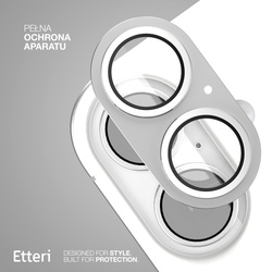 Etteri pełna ochrona aparatów do iPhone 17 srebrna