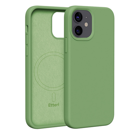 Etui Etteri Silicone Mag do iPhone 12 / 12 Pro 6,1" jasnozielone