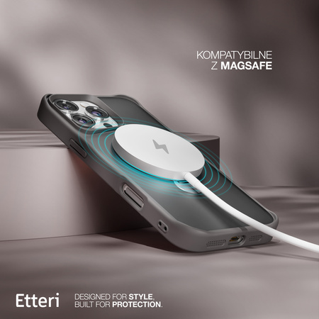 Etui Etteri Matt Mag Ring do iPhone 16 Pro 6,3" szare
